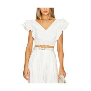 Line & Dot 'Hailey' White Poplin Top Size S - NWT